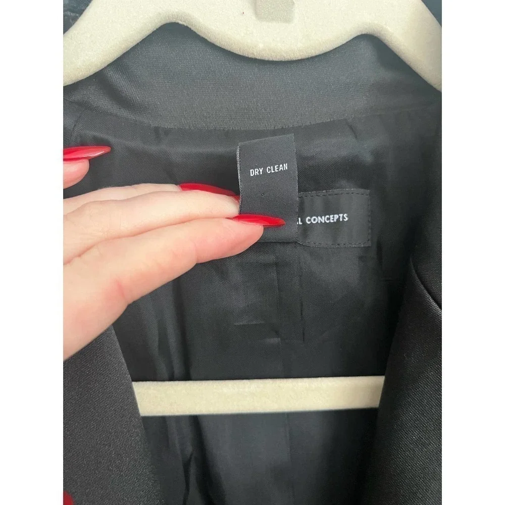 INC Black Satiny Trench Coat Size Small - Picture 7 of 7